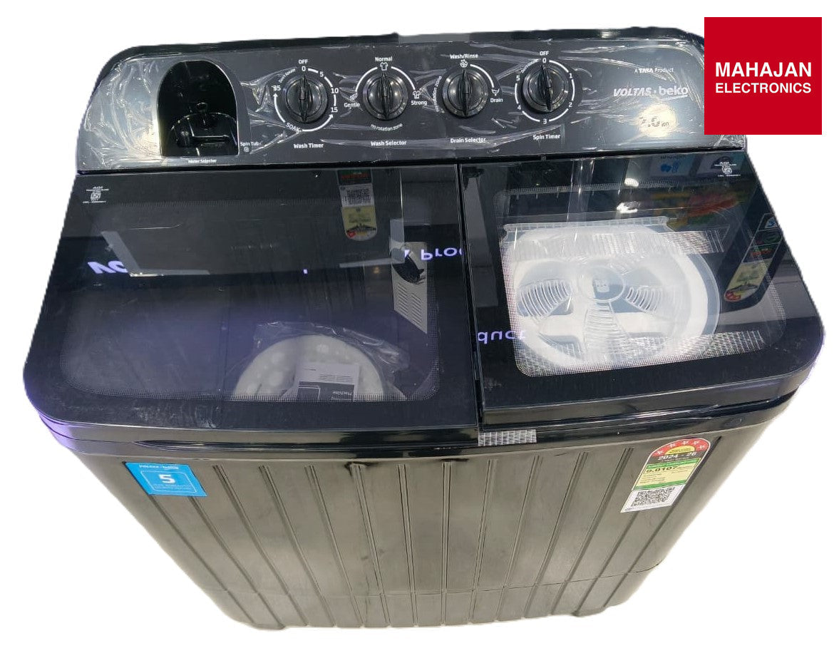 VOLTAS BEKO WTT70DLIM/BKSSBK4GTD 7 Kg 5 Star Semi-Automatic Top Loading Washing Machine (WTT70DLIMBKSSBK4) - Online Mahajan Electronics