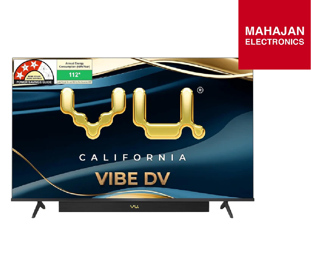 VU 43VIBE-DV 43 Inch 4K QLED Google TV (2025 Model) – Dolby Vision & Atmos | 88W Integrated Soundbar | HDMI 2.1 | MEMC | AI Picture Engine | Bezel-Less Design | 3-Year Warranty | Made in India