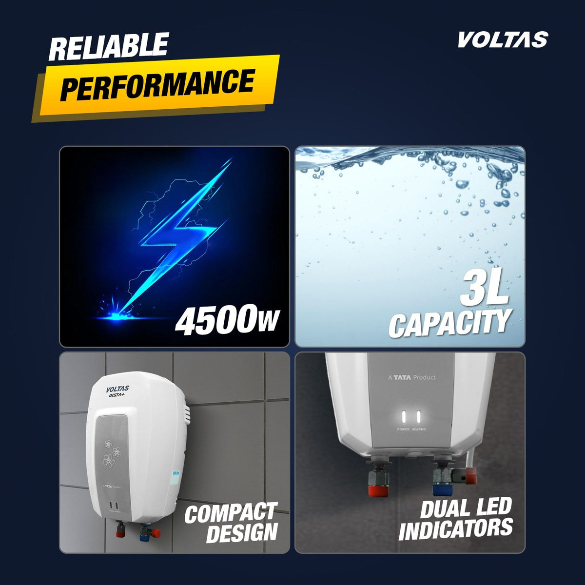 Voltas Insta+ 3L 4500W Instant Water Heater