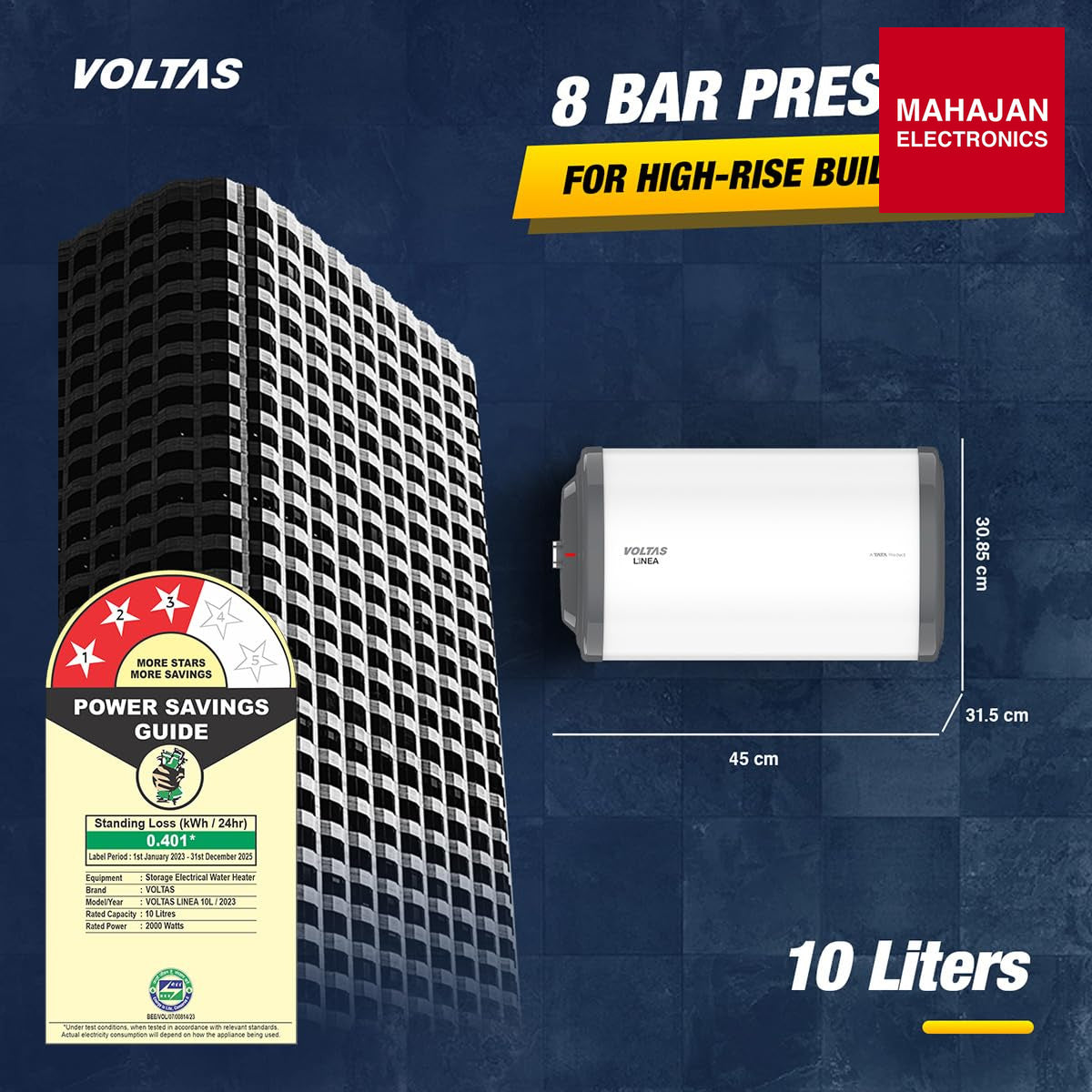 Voltas Linea 105HPBGY 10L Horizontal Water Heater Grey – Mahajan Electronics Online.
