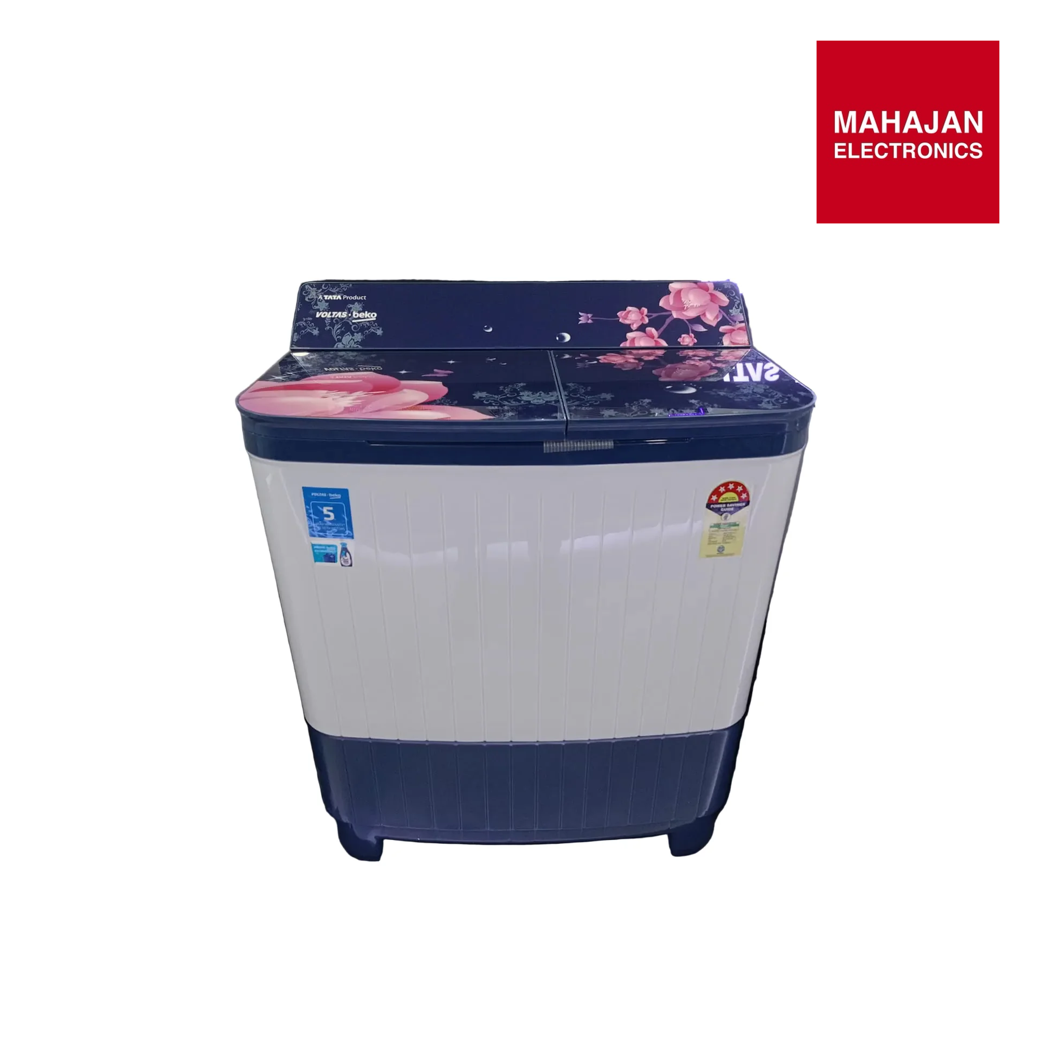 Voltas Beko WTT80DBLG/BLSSWH5GBDE
8 kg Semi Automatic Top Load Washing Machine | 5 Star Energy Rating | 1350 RPM | Two-Way Waterfall Technology | Mahajan Electronics Delhi NCR