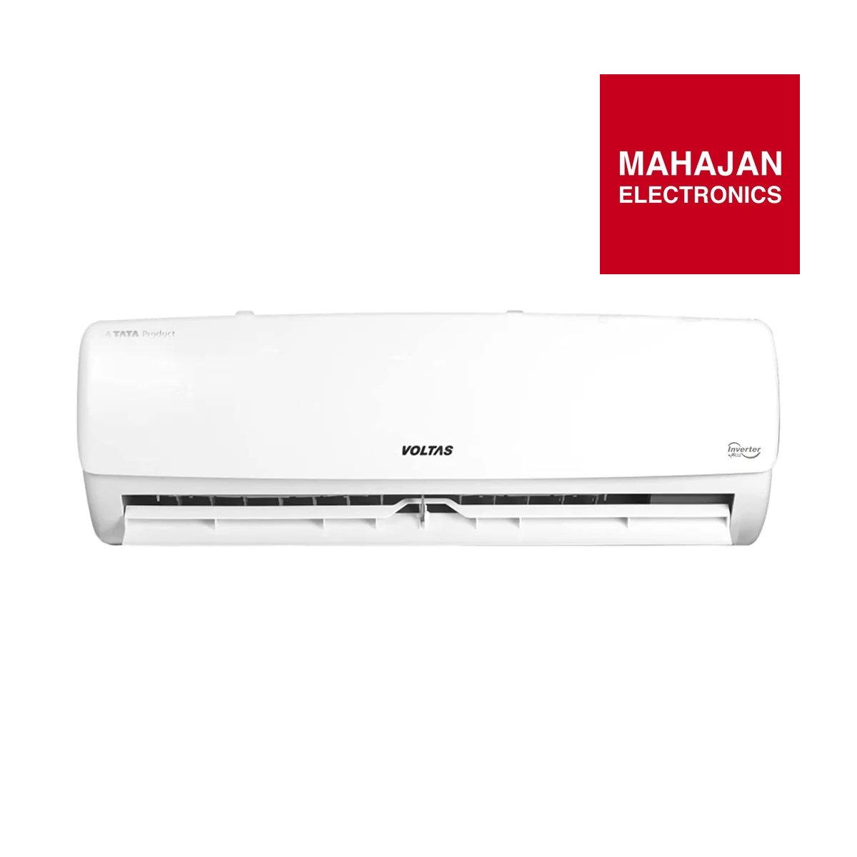 White air conditioner with Volts logo on a white background, featuring Mahajan Electronics branding.