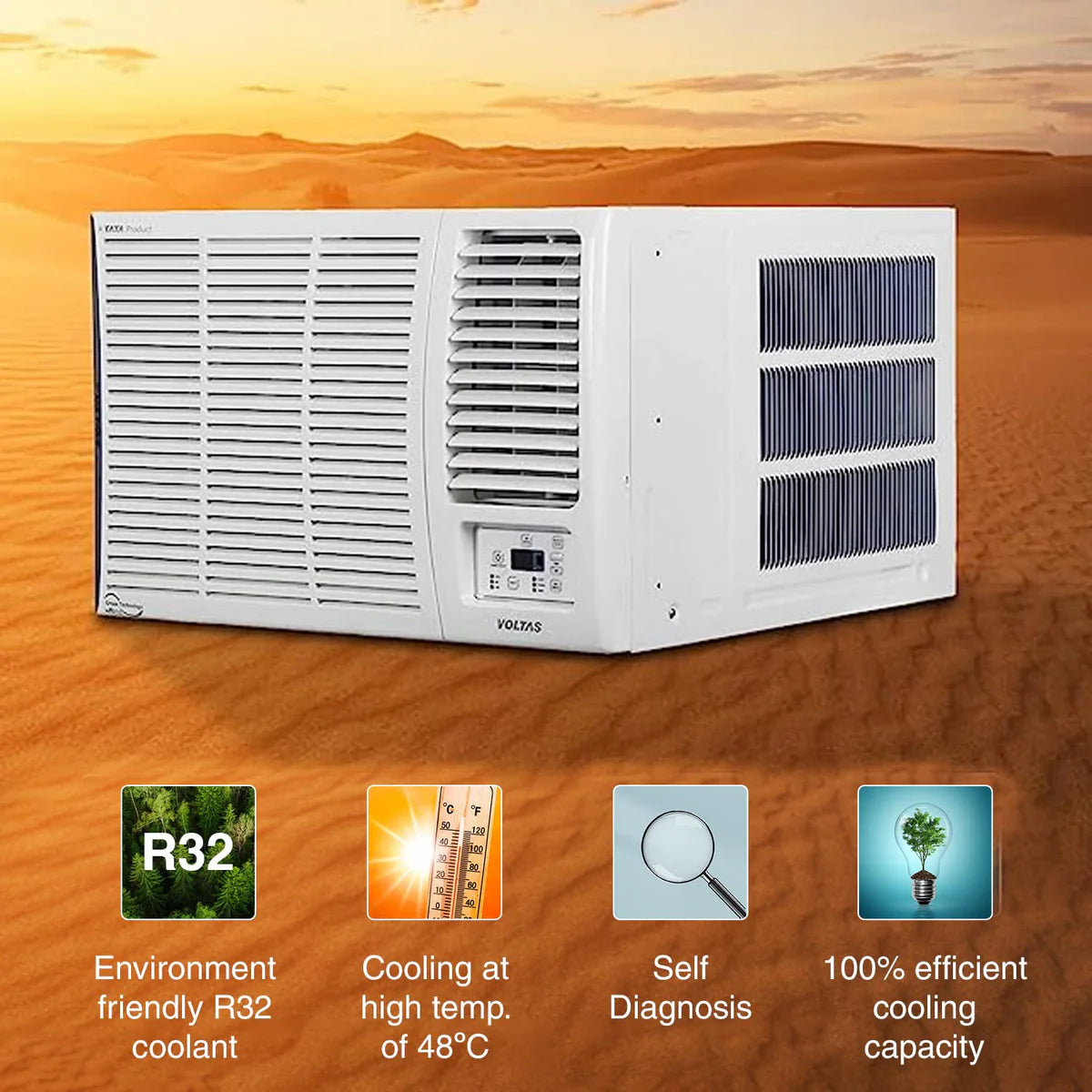 Voltas 183Inv Elite (2026 Series) 1.5 Ton 5 Star Inverter Window AC – Copper Condenser, Turbo Cooling, High Ambient Cooling up to 52°C, R32 Refrigerant-Online Mahajan Electronics