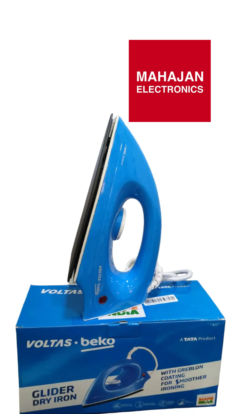 Voltas Beko I1000VD-BU 1000W Glider Dry Iron – German Non-Stick Soleplate, Precision Temperature Control, Lightweight Design (Midnight Blue)