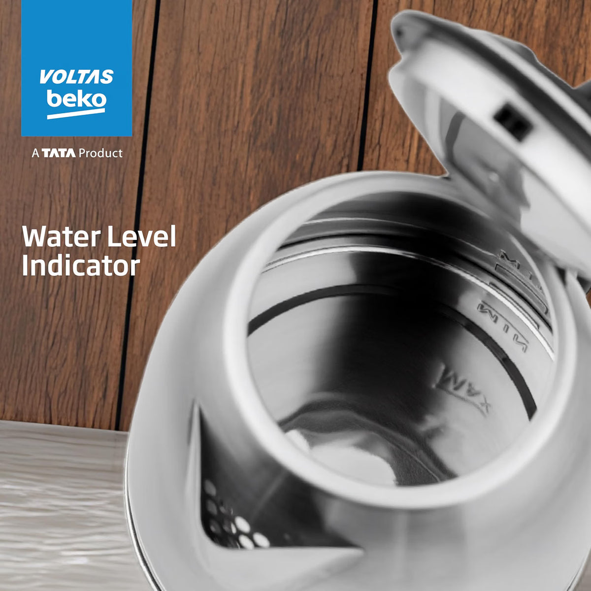 Voltas Beko K135X15H-SL 1.5 L Electric Kettle | 1350W Fast Boil | Stainless Steel | Auto Cut-Off & Dry-Boil Protection | Silver-Online Mahajan Electronics