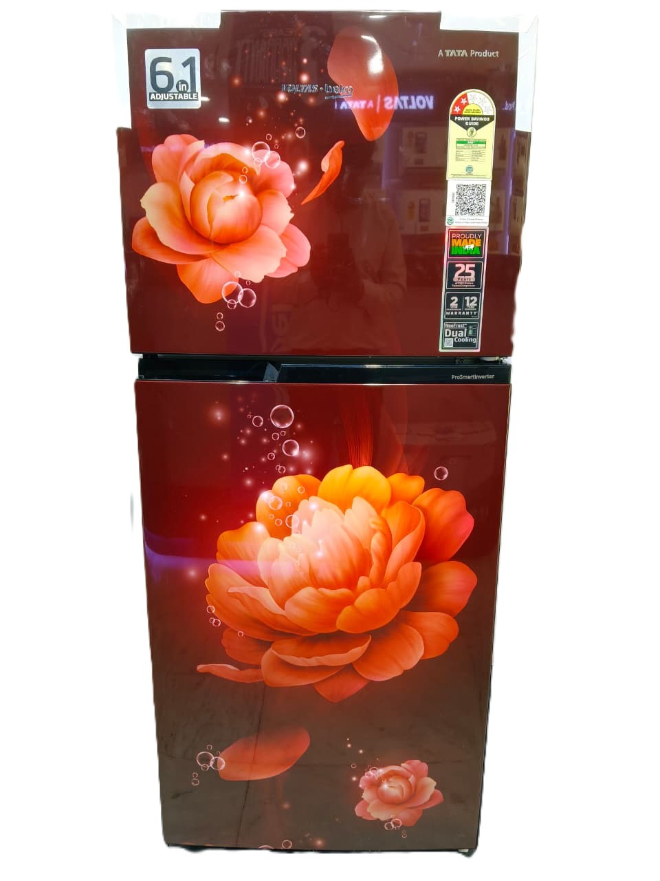 Voltas Beko RFF284C/2WPV100RBWDP 245L 2 Star Frost Free Double Door Refrigerator ProSmart Inverter | Blossom Wine-Onlin Mahajan Electronics