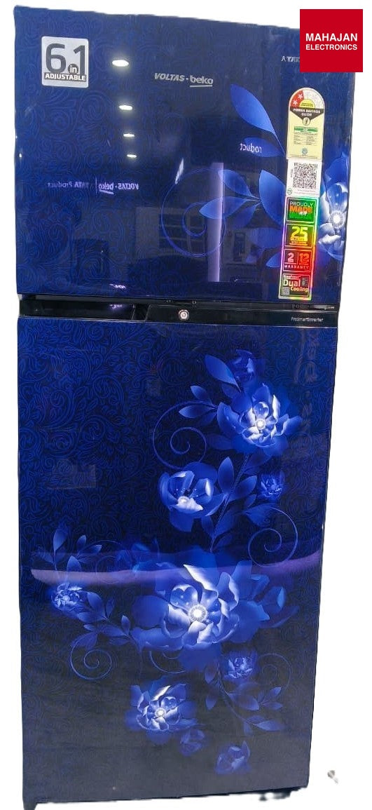Voltas Beko RFF295C/2WPV100RCBDP 250L 2 Star Frost Free Double Door Refrigerator Celin Blue-Online Mahajan โ Mahajan Electronics Online.