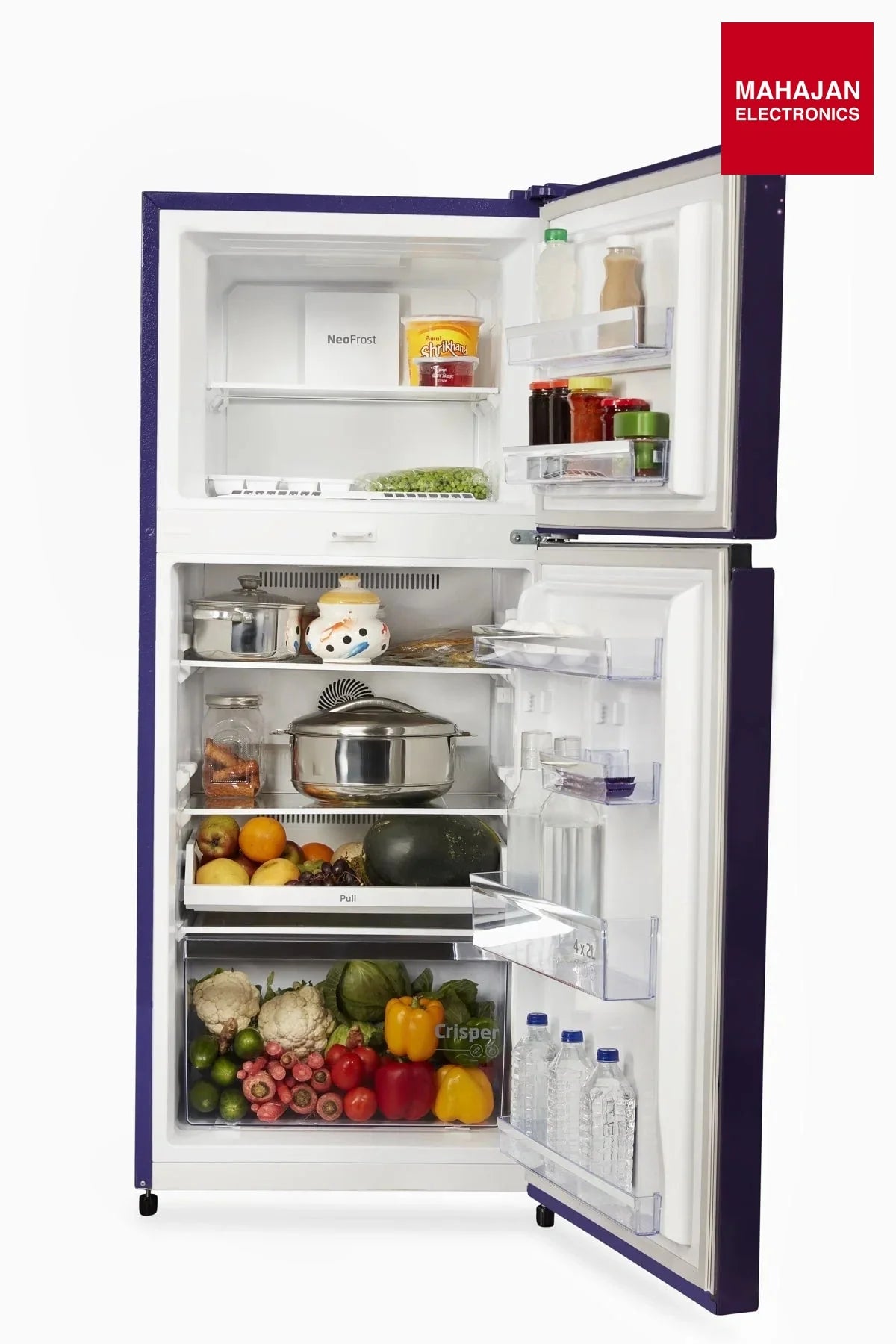 Voltas Beko RFF295C/2WPV100RCBDP 250L 2 Star Frost Free Double Door Refrigerator Celin Blue-Online Mahajan โ Mahajan Electronics Online.