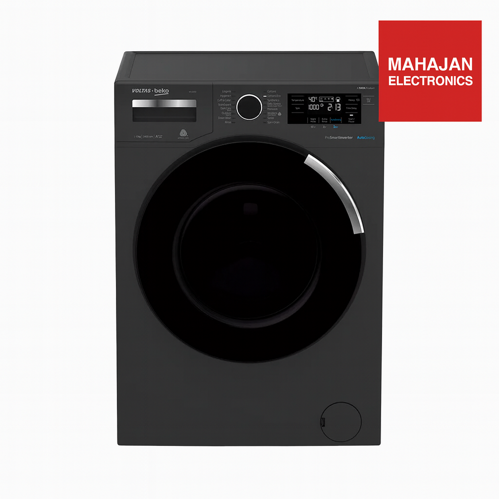 Voltas Beko 8 kg Fully Automatic Front Loading Washing Machine Manhattan Gray (WFL8014VTAP) - Mahajan Electronics Online
