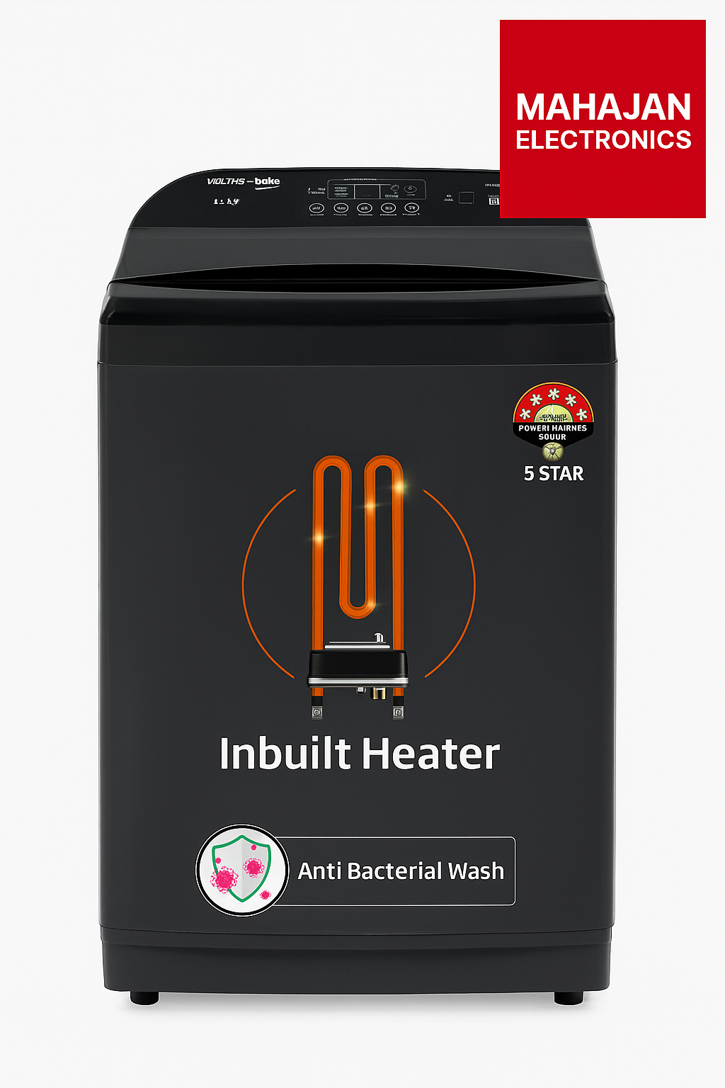 Voltas Beko WTL1106 UEAH/DPB0HD 11 Kg Top Load Washing Machine | In-Built Heater | Antibacterial Wash | Self-Clean Tub | 10 Programs | Mahajan Electronics