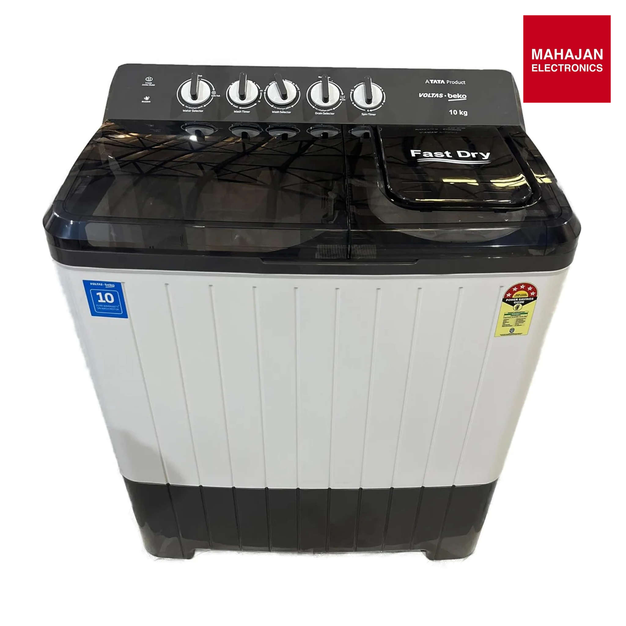 Voltas Beko WTT100UPA/GRSSWH5PTDA 10 kg Semi Automatic Top Load Washing Machine mahajan electronics onilne