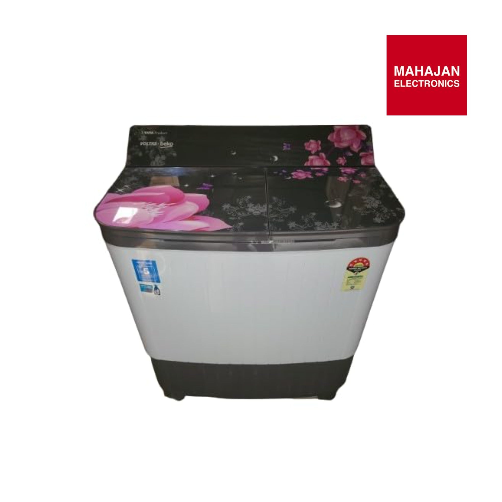 Voltas Beko WTT80DGRG/GRSSWH5GBDE 8 Kg 5 Star Semi Automatic Top Load Washing Machine Grey-Online Mahajan Electronics