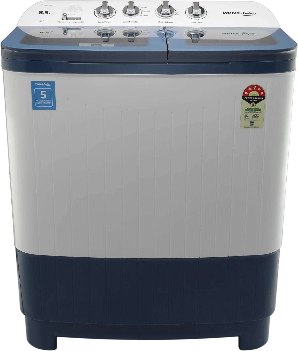 Voltas Beko WTT85DBLG 8.5 Kg 5 Star Semi Automatic Top Load Washing Machine – Blue Voltas Beko online mahajan electronics