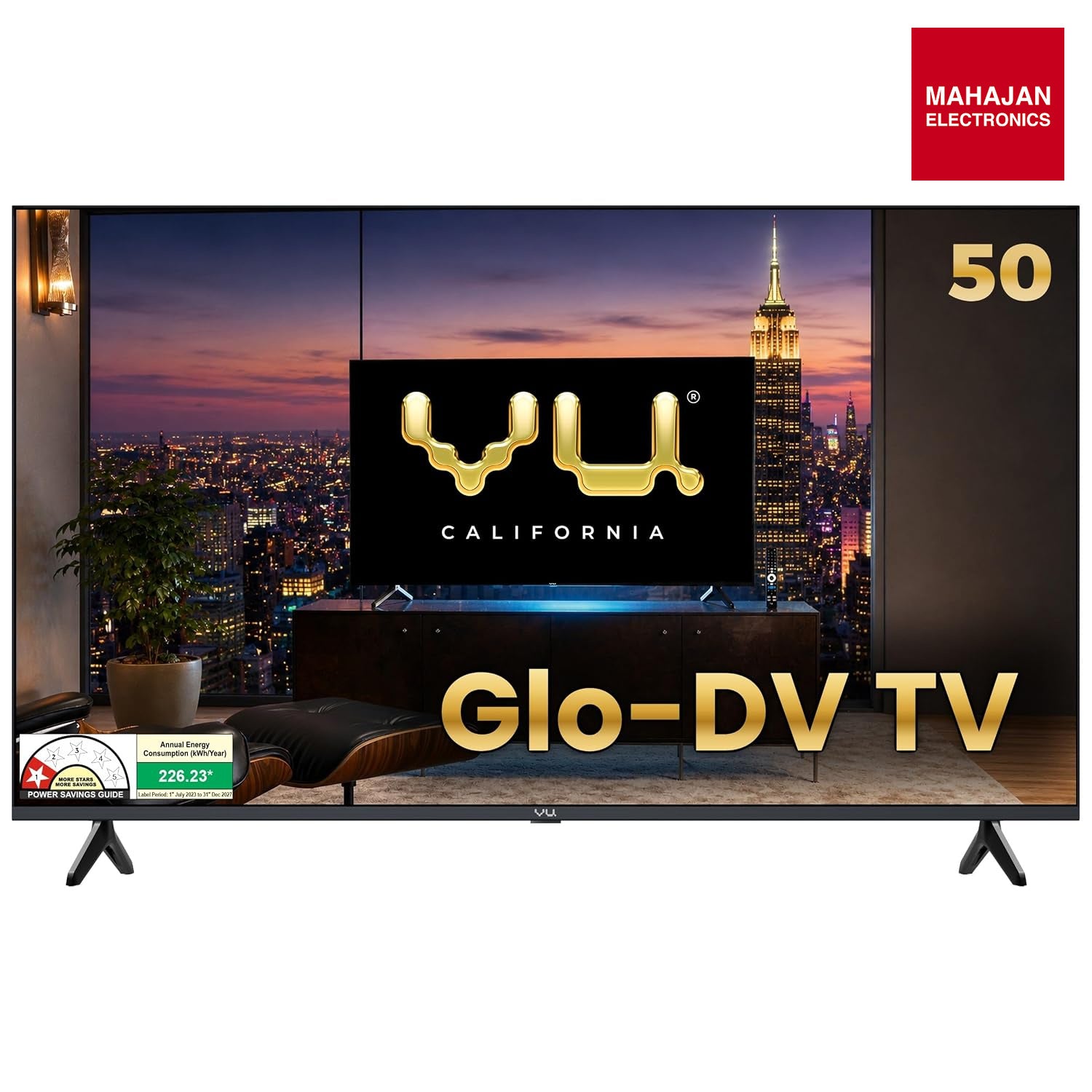 Vu 50GLOQLEDDV California 126cm (50 inch) GloQLED Smart Google 4K TV 2026 - Mahajan Electronics Online