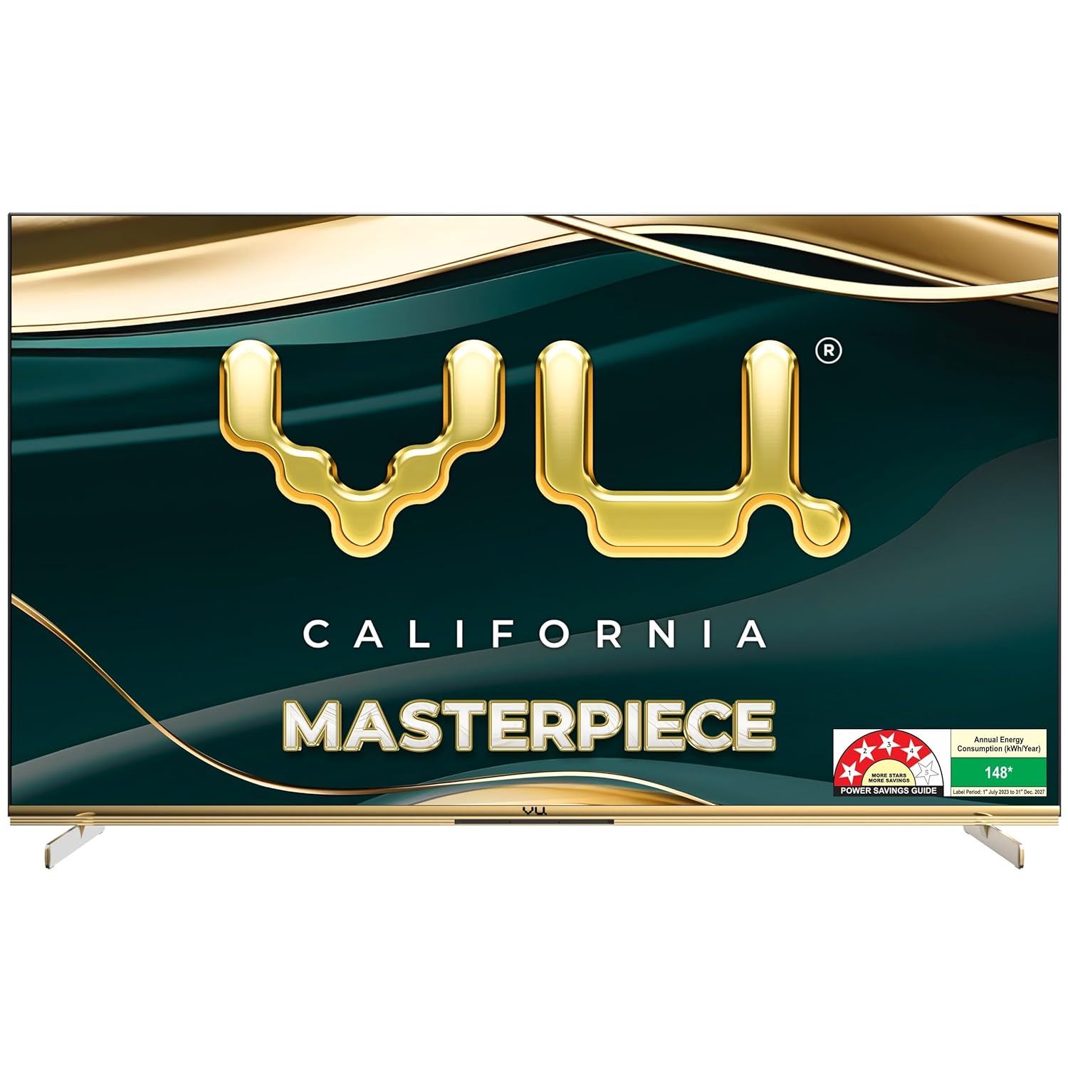 Vu 55 MASTERPIECE With 3 years Brand Warranty (55 inches) Masterpiece Frame Series 4K QLED TV (Armani Gold) 2025 Mahajan Electronics Online