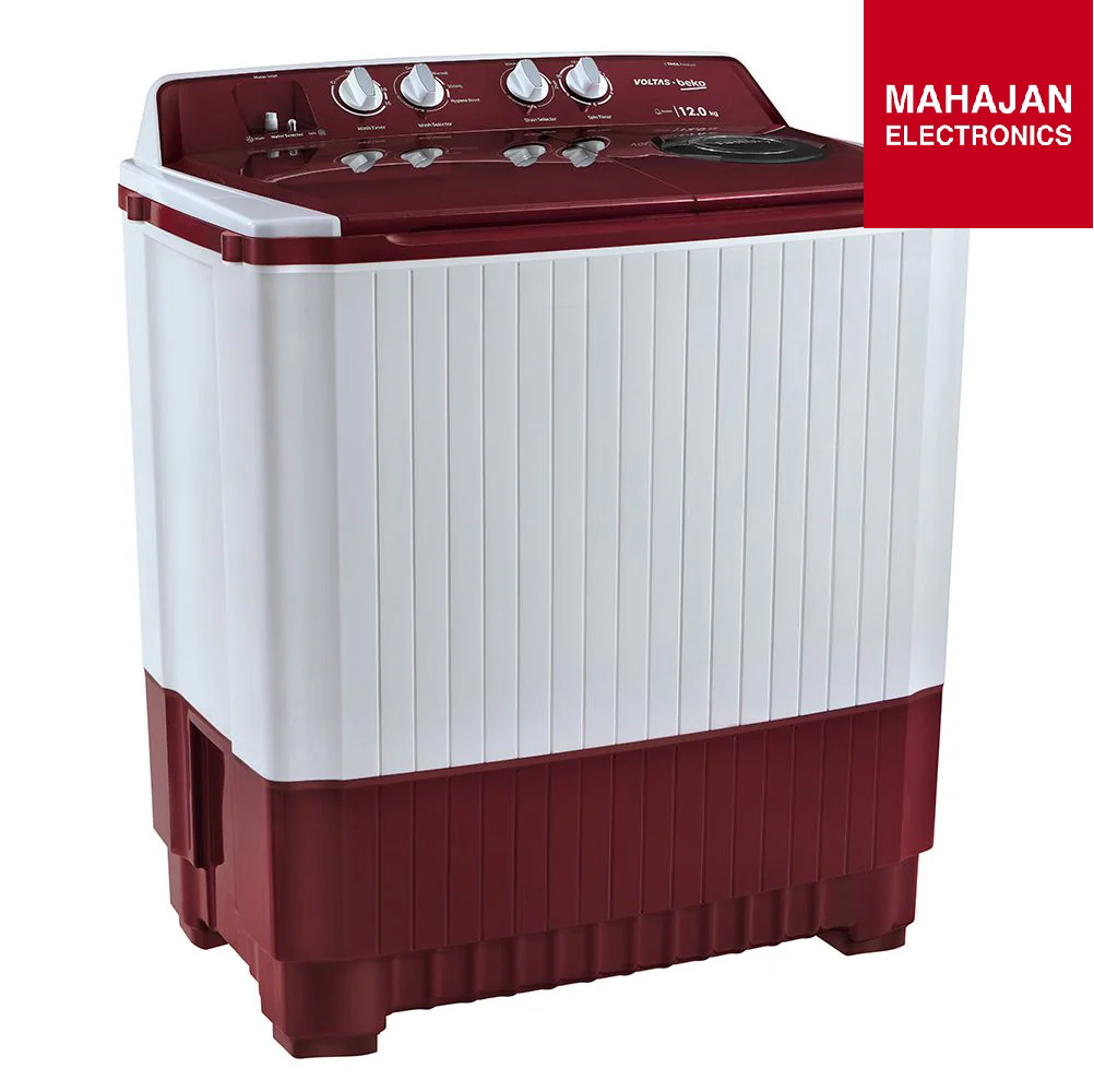 Voltas Beko 7Kg Semi Automatic Top Loading Washing Machine (WTT70DLIM,Burgundy) - Mahajan Electronics Online