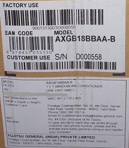 O’General AXGB18BBAA 1.5 Ton 3 Star Window AC | Fixed Speed | Rotary Compressor | Blue Fin Condenser | R32 Refrigerant | Catechin Filter