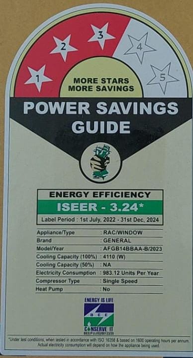 OGENERAL AFGB14CHWA-B WINDOW AC 1.2 TON 3 STAR Mahajan Electronics online
