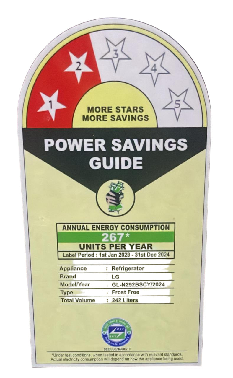 LG GL-N292BSCY 242L, 2 Star, Smart Inverter Compressor, Scarlet Charm Finish, Frost-Free Double Door Refrigerator Mahajan Electronics Online