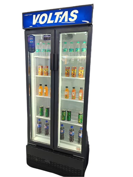 Voltas VC GT 550 DD P 550 Metallic EGRY Litre Double Door Visi Cooler | Commercial Display Refrigerator | Fan Cooling | LED Light Mahajan Electronics Online