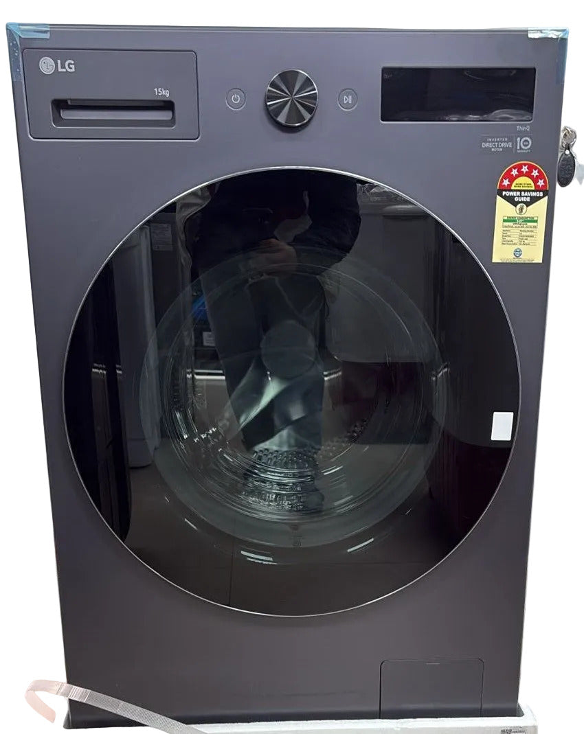 LG FX62515B9E 15Kg AI Front Load Washer Dryer (Inverter Direct Drive, TurboWash 360°, Steam+, Wi-Fi Enabled, Essence Graphite – All-in-One Washing Machine. Mahajan Electronics Online.