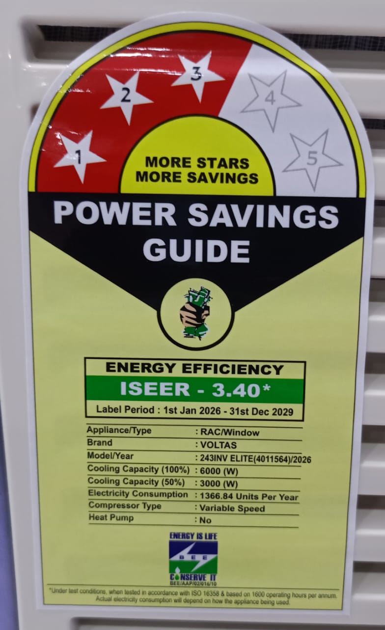 Voltas 243 INV ELITE 2 Ton 3 Star Window Ac Inverter , White Mahajan ELECtronics Online