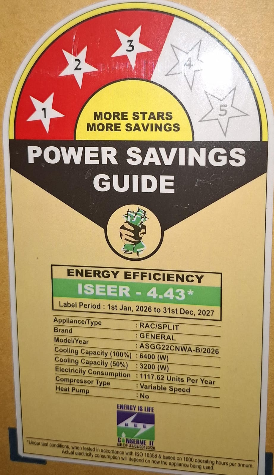 OGeneral ASGG22CNWA-B Split Ac Inverter 1.8 ton 3 star Mahajan Electronics Online