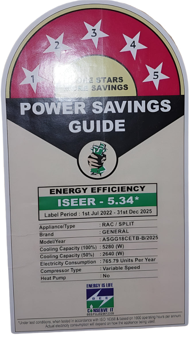 OGENERAL ASGG18CETB-B/AOGG18CEAB-B 1.5 Ton Inverter Split Air Conditioners 5 Star 2025 Mahajan Electronics Online