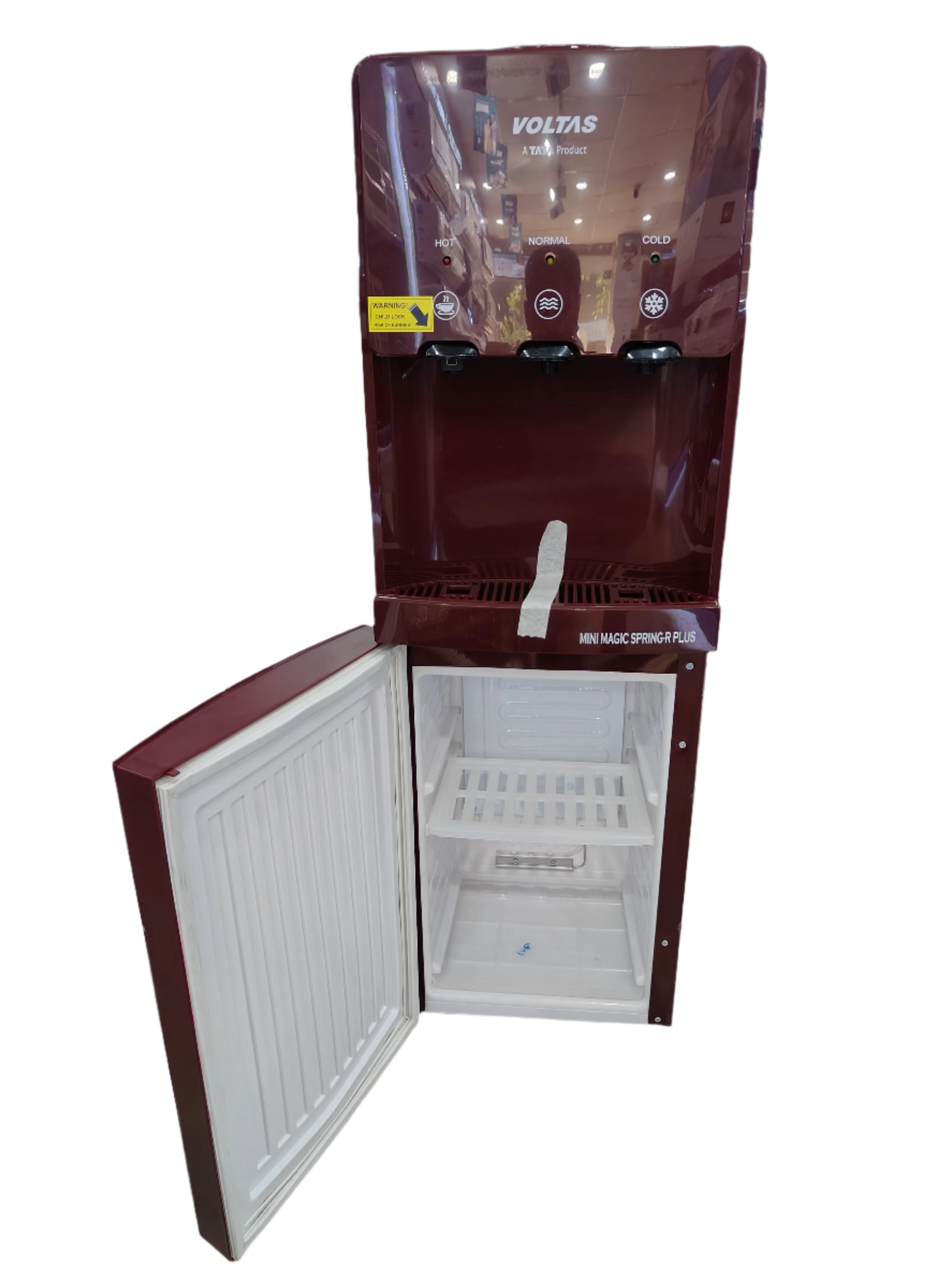 Voltas Mini Magic SPRING R V Plus RD Water Dispenser (Red) | Hot, Normal, Cold Water | Cooling Cabinet | Floor Mounted | 1 Year Warranty Mahajan Electronics Online