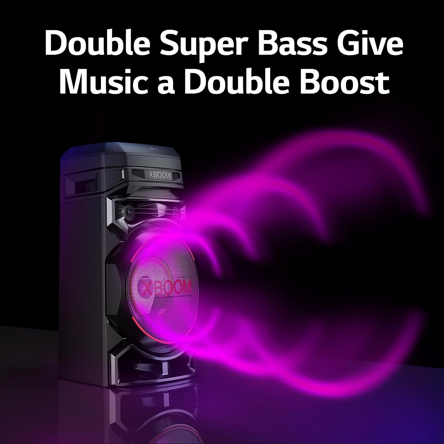 LG XBOOM RNC5 Party Speaker, Multi Color Lighting, Karaoke Feature, 1 Mic + 1 Guitar Input, Wireless Party Link, USB, Bluetooth Connection, XBOOM App - Mahajan Electronics Online