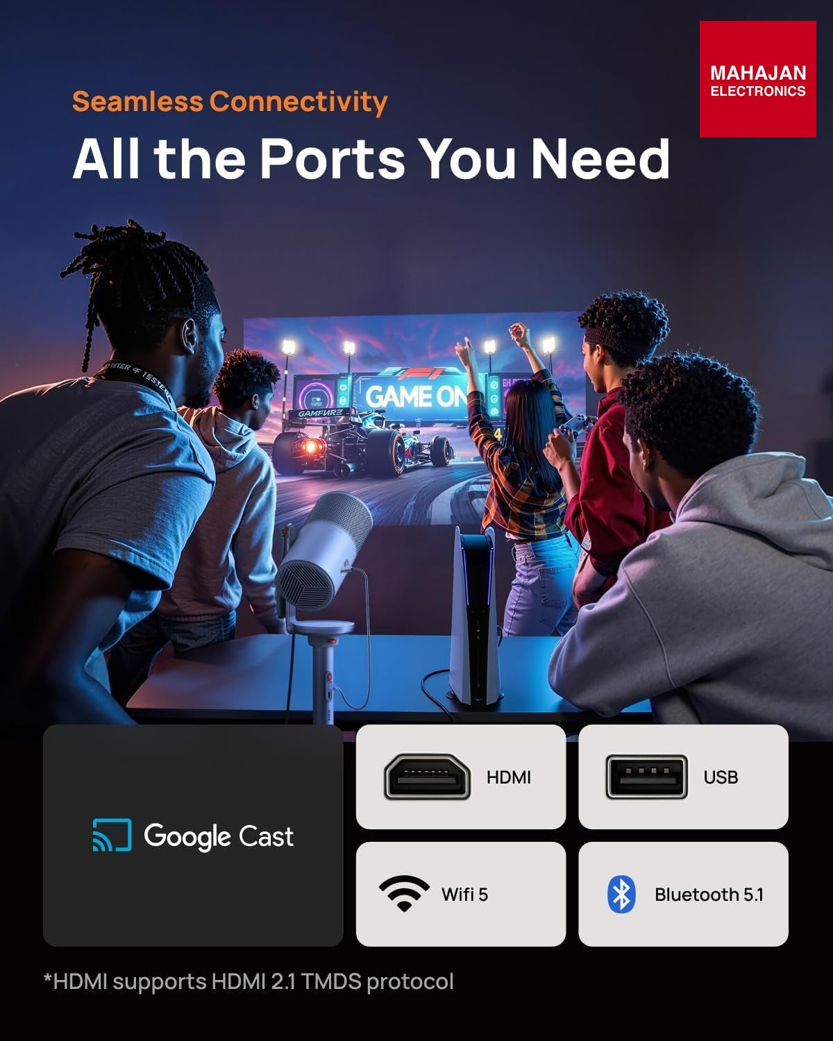 XGIMI MoGo 4 Limited Edition Complete Set 1080p Portable Projector with Google TV, Netflix, PowerBase & 70" Screen (Neutral White) β Mahajan Electronics Online.