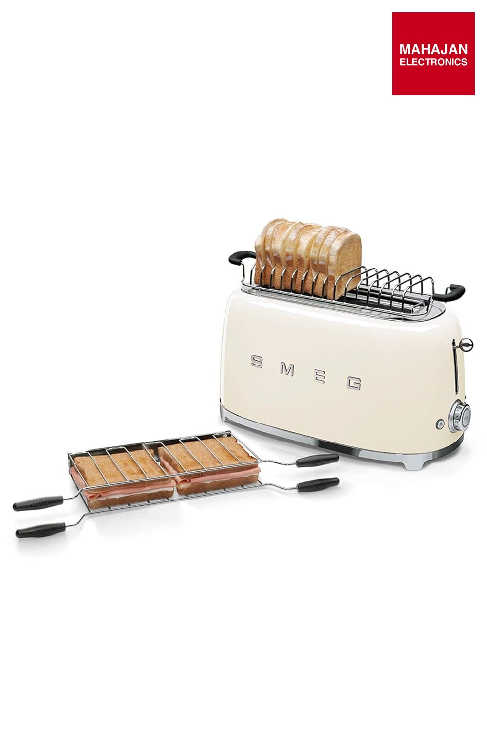 Smeg TSF01CREU Toaster, 2 Extra Wide Slot for 4 Slices, Original Italian Brand, Auto Center for Even – Mahajan Electronics Online.