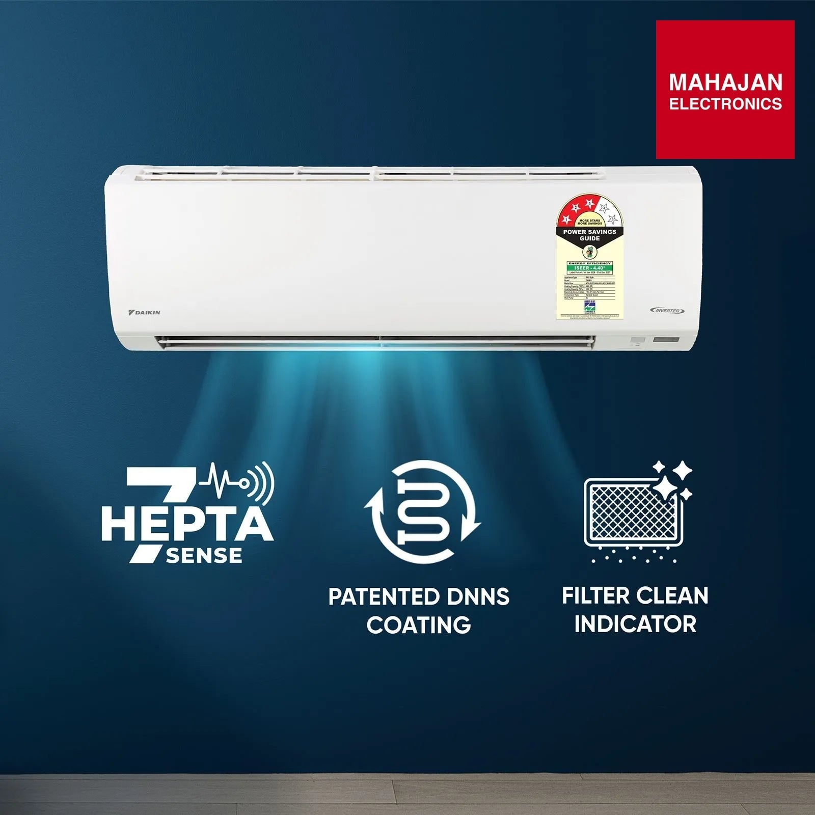 Daikin FTKL50XV16VAA 1.5 Ton 3 Star Inverter Split AC | Copper Condenser | PM2.5 Filter | Dew Clean โ Mahajan Electronics Online.