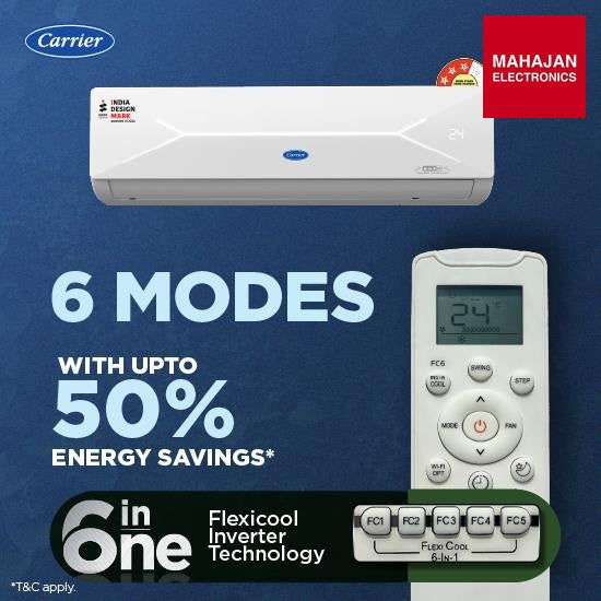 Carrier 24k XCEL LUMO Gxi 3 Star CAI24CL3R36F1 Split Inverter AC 2 Ton 3 Star Inverter Split AC | 6-in-1 – Mahajan Electronics Online.