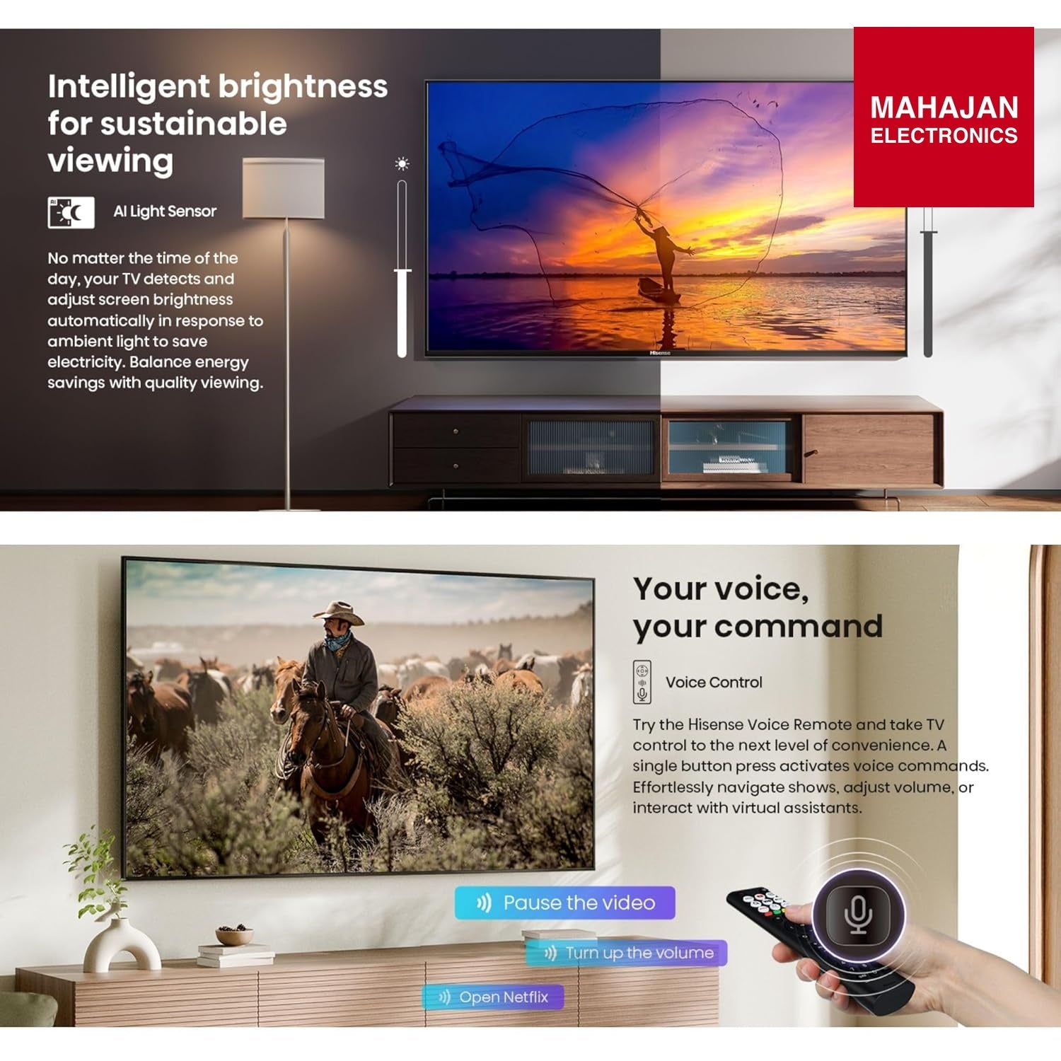 Hisense 43Q6S (2026) 108 cm (43 inches) 4K UHD QLED Smart TV with Dolby Vision & Atmos, AI Upscaling, Game – Mahajan Electronics Online.