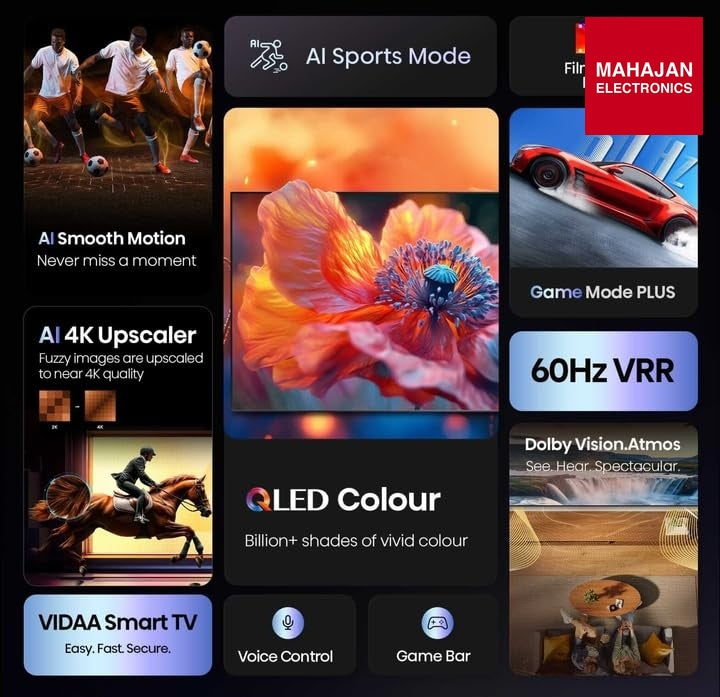 Hisense 43Q6S (2026) 108 cm (43 inches) 4K UHD QLED Smart TV with Dolby Vision & Atmos, AI Upscaling, Game – Mahajan Electronics Online.