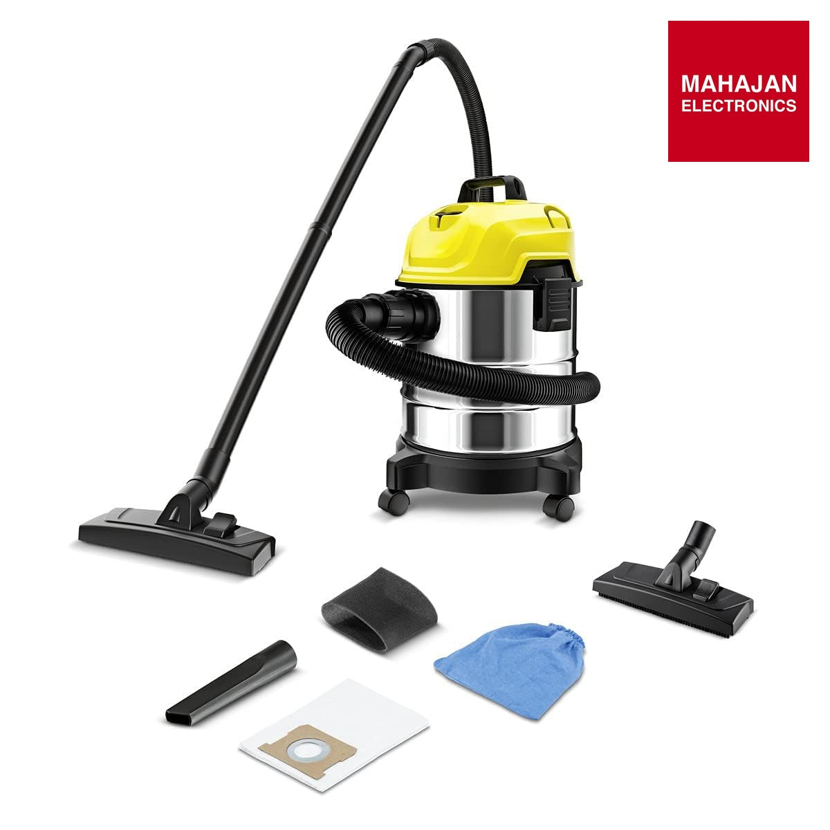 KARCHER WD 1s Classic Kap-Multi-Purpose Vacuum Cleaner, Yellow,18 Liter, Cartridge-Online Mahajan Electronics – Mahajan Electronics Online.