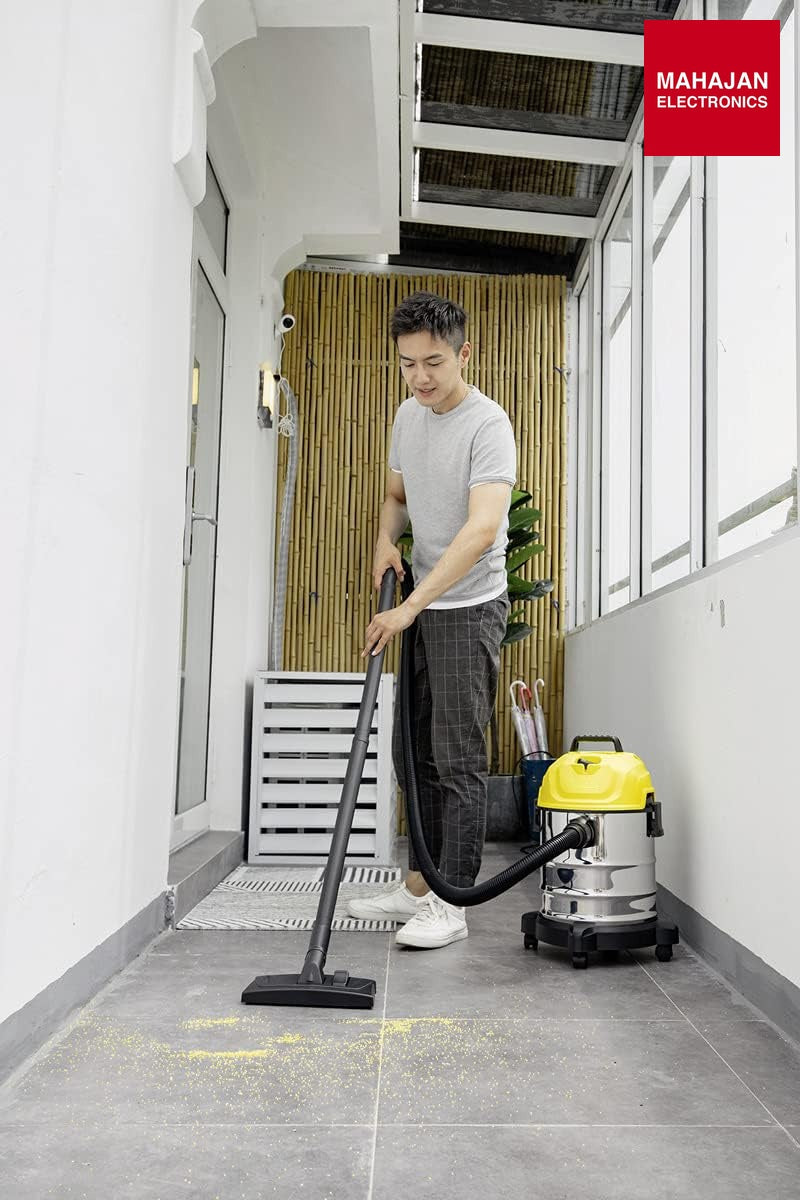 KARCHER WD 1s Classic Kap-Multi-Purpose Vacuum Cleaner, Yellow,18 Liter, Cartridge-Online Mahajan Electronics – Mahajan Electronics Online.