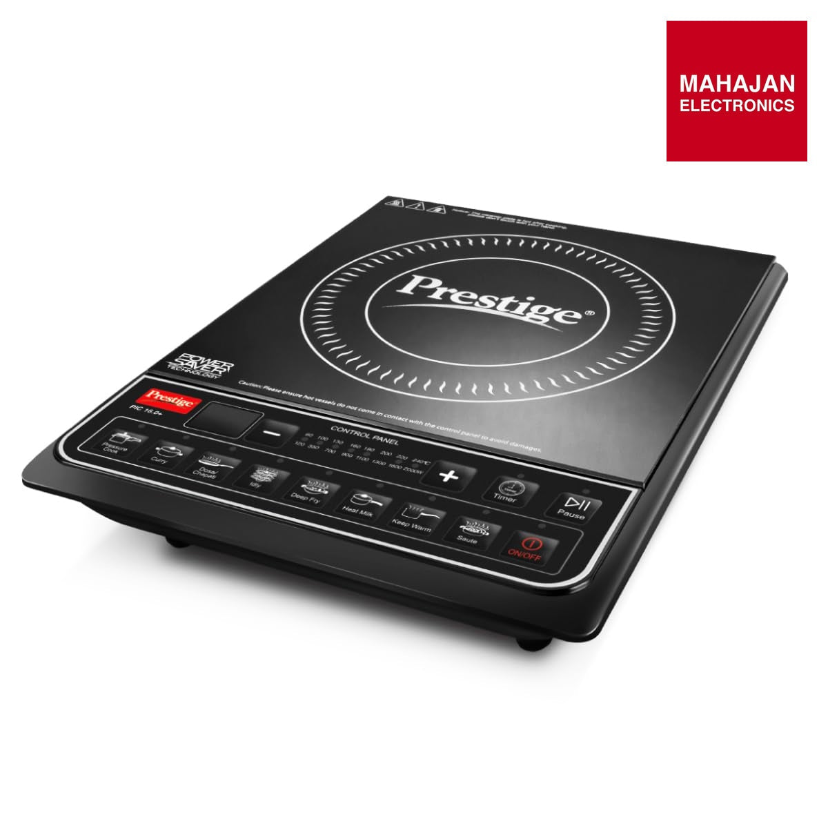 Prestige PIC 16.0 Plus 2000 Watts Induction Cooktop | 4KV Surge Protection | 8 Preset Indian Menu Option with β Mahajan Electronics Online.