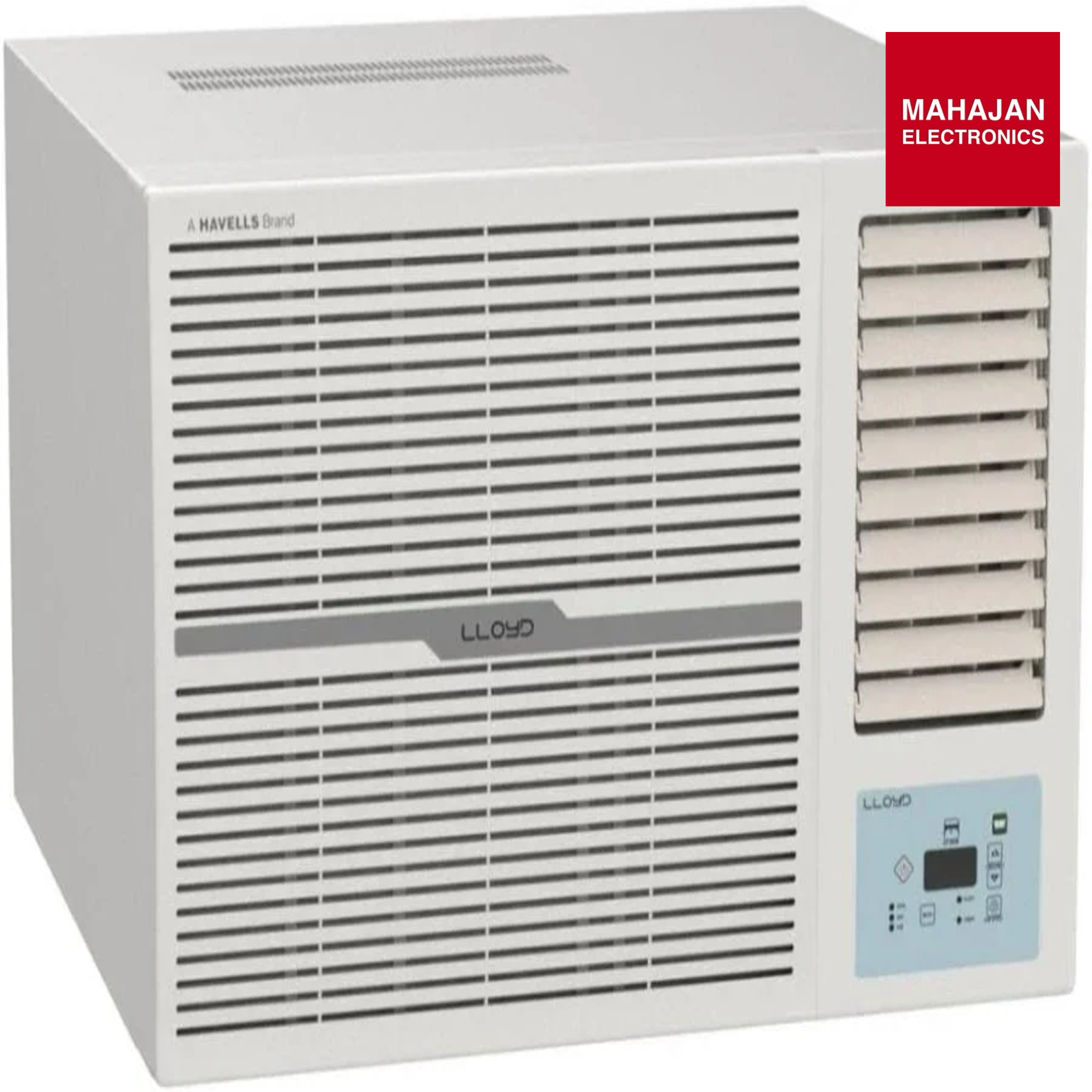 Lloyd_GLW12D2FESSW_1.0_Ton_2_Star_Fixed_Speed_Window_AC_100_Copper_White_with_Silver_Deco_Strip_-Online_Mahaja – Mahajan Electronics Online.