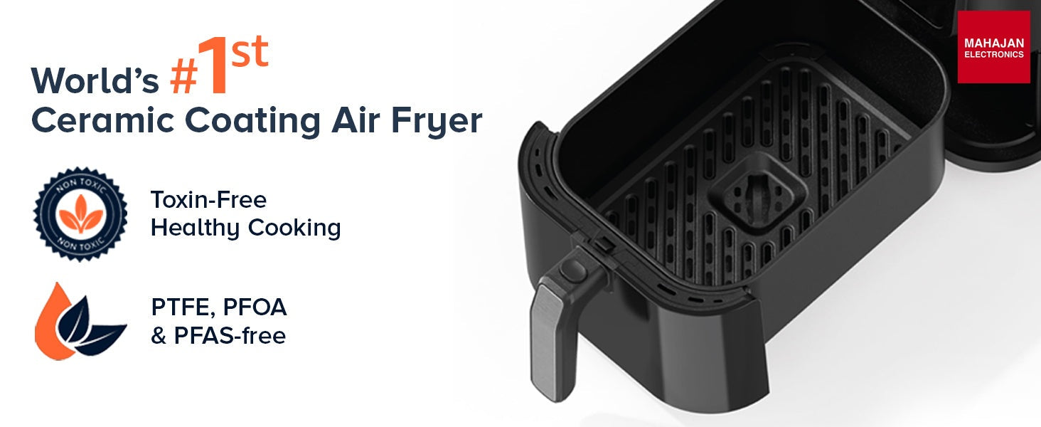 Nutricook Slim XL 7.6L Air Fryer with 100% Toxin-Free Ceramic Coating—No PTFE, PFAS, PFOA or Microplastics – Mahajan Electronics Online.