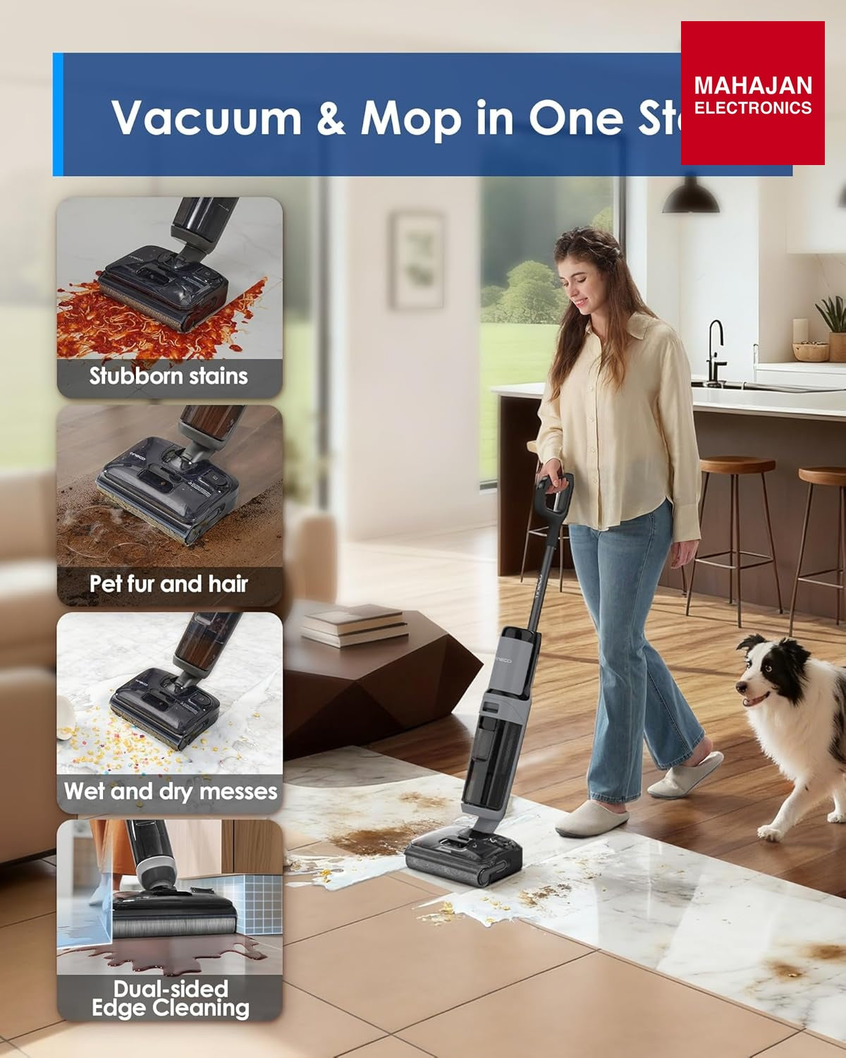 Tineco Floor ONE i5 Stretch Plus 2 Smart Cordless Wet & Dry Vacuum Cleaner & Mop for Hard Floors, 180° Flat – Mahajan Electronics Online.