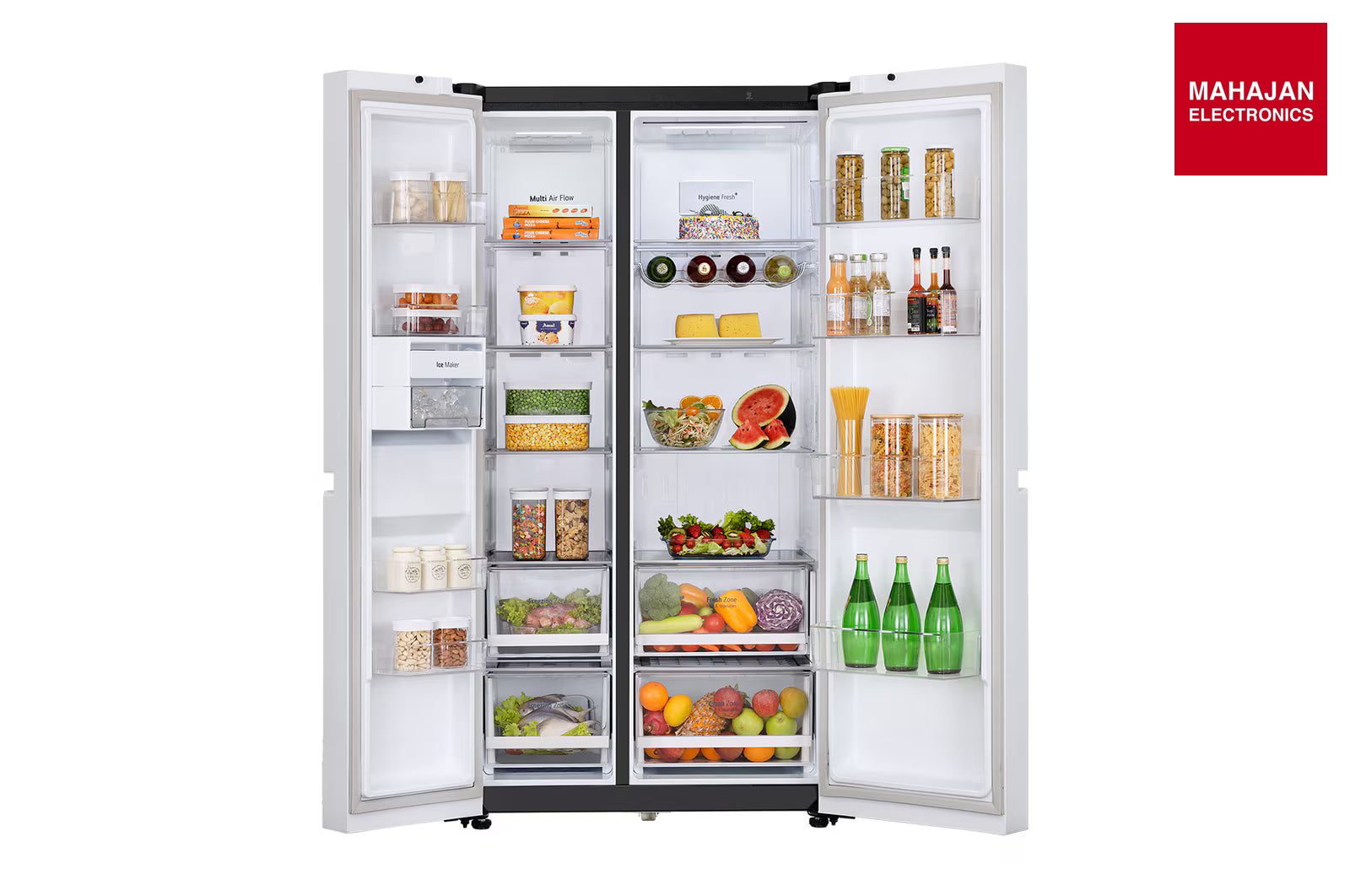 LG GL-B257DUW3 650L Side-by-Side Refrigerator, Convertible, Multi-Air Flow, Smart Diagnosis™, Ultra Glam – Mahajan Electronics Online.