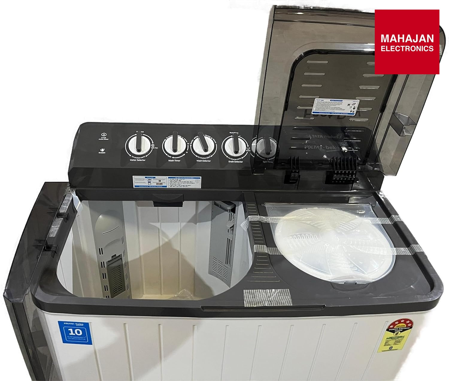 Voltas Beko WTT100UPA/GRSSWH5PTDA 10 kg Semi Automatic Top Load Washing Machine mahajan electronics onilne – Mahajan Electronics Online.