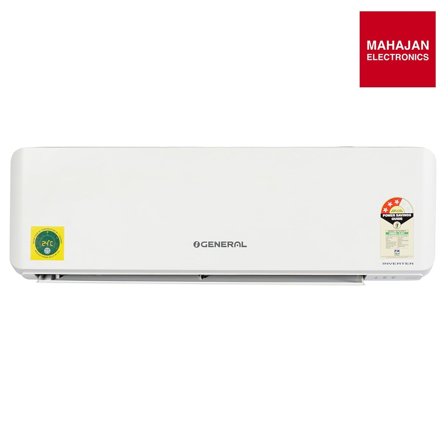O General ASGG18CNWA-B 1.5 Ton 3 Star Inverter Split AC | Copper Condenser | R32 | Free Standard Installation – Mahajan Electronics Online.