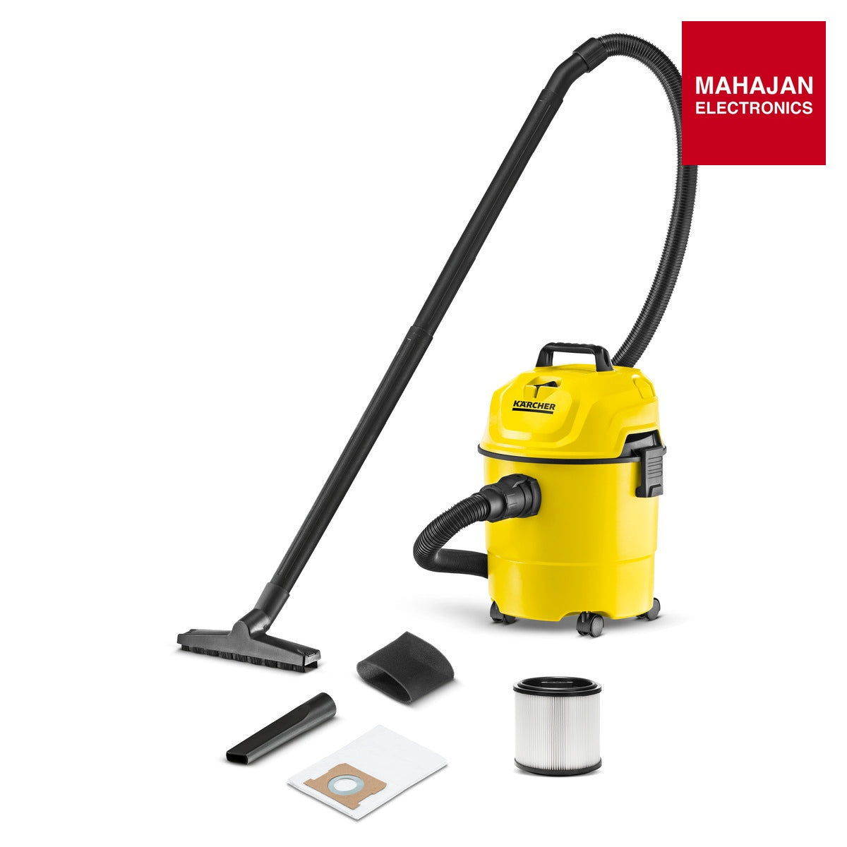 KARCHER WD 1 CLASSIC Kap-Multi-Purpose Vacuum Cleaner, Yellow,15 Liter, Cartridge-Online Mahajan Electronics – Mahajan Electronics Online.