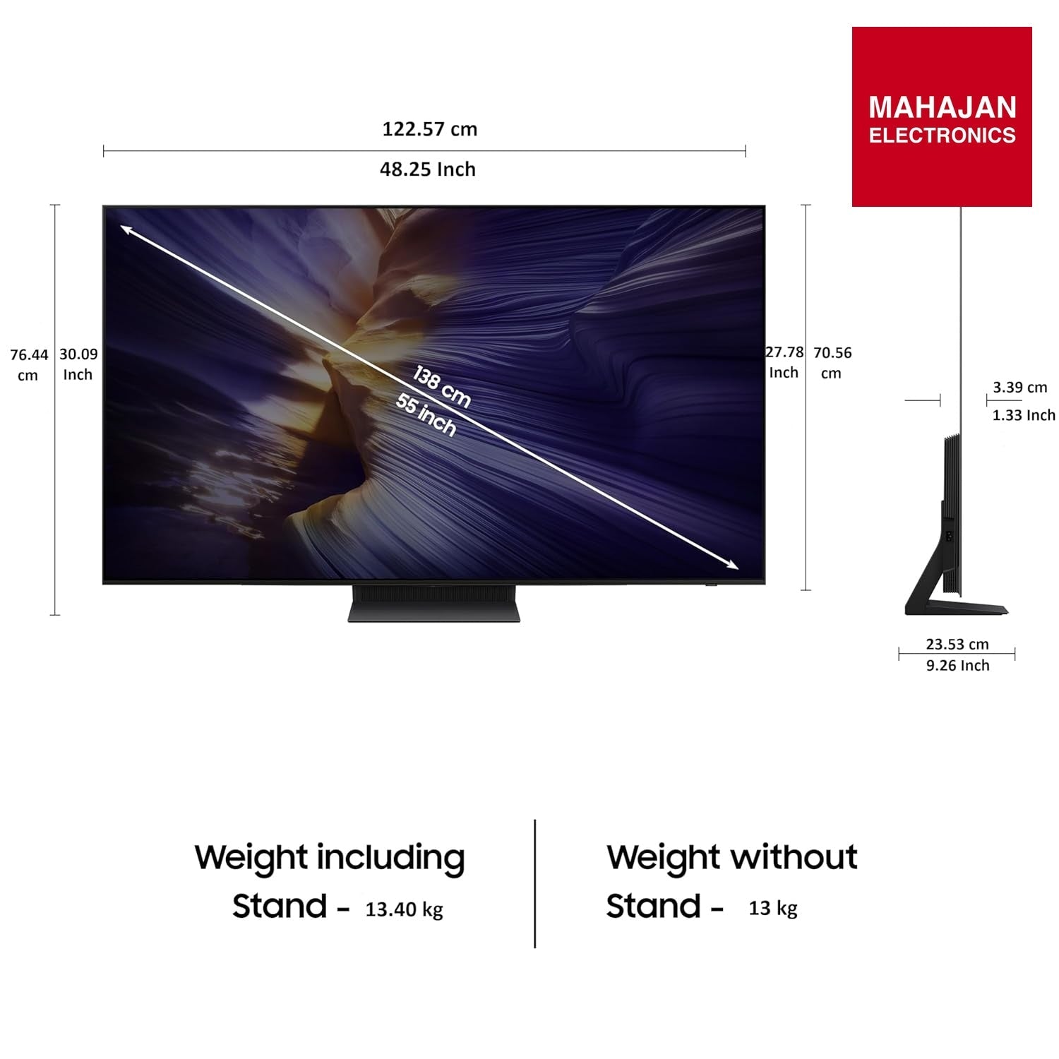 Samsung QA55S85HAELXL 138 cm (55 inches) 4K Ultra HD Smart OLED TV – Mahajan Electronics Online.