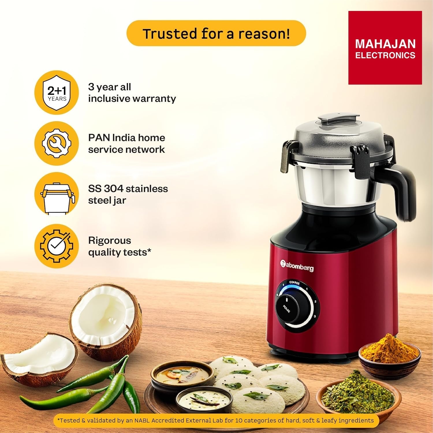 Atomberg Zenova Mixer Grinder | Unique Coarse Mode for Silbatta-like Texture | Intelligent BLDC Motor β Mahajan Electronics Online.