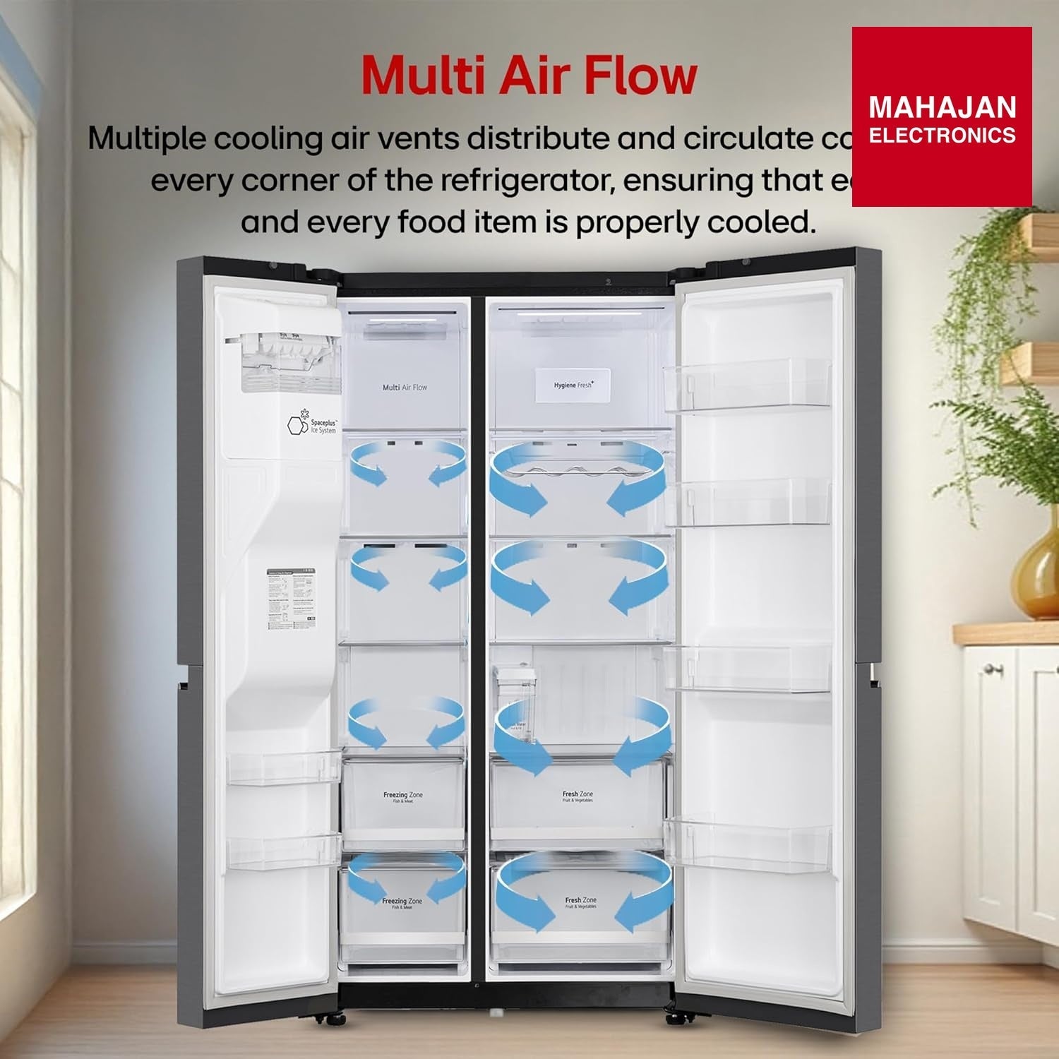 LG GL-L257CMC3 630 L, 3 Star, Frost-Free, Double Door, Door Cooling+, Hygiene Fresh+, Smart Inverter, Wi-Fi – Mahajan Electronics Online.