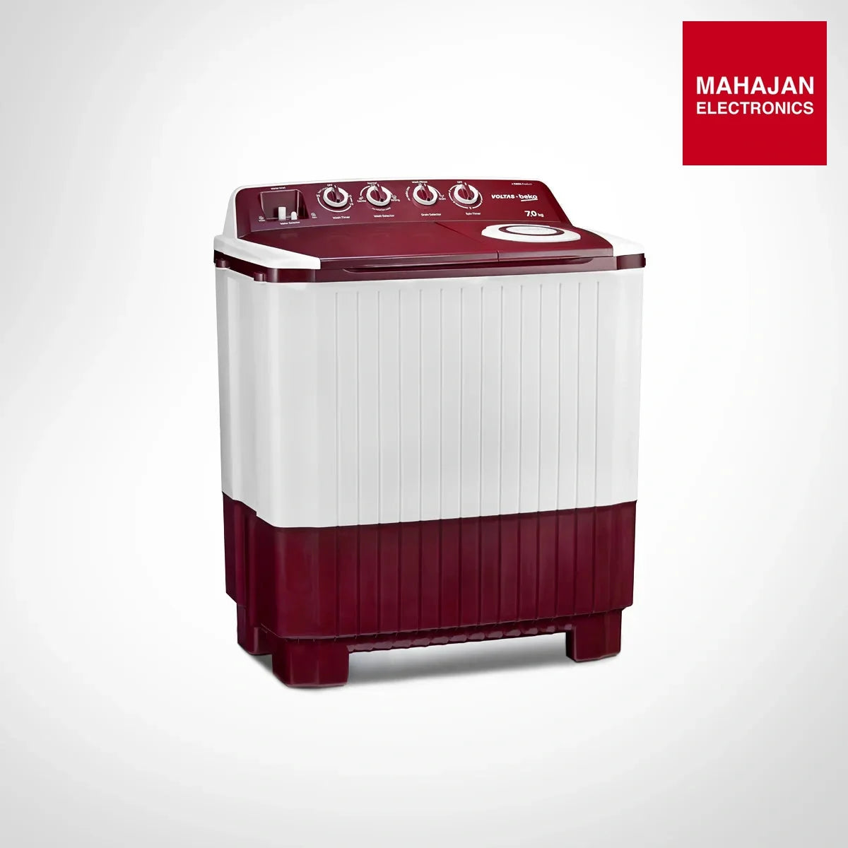 Voltas Beko WTT70DLIM/BRSSWH5POD 7Kg Semi Automatic Top Loading Washing Machine Burgundy – Mahajan Electronics Online.